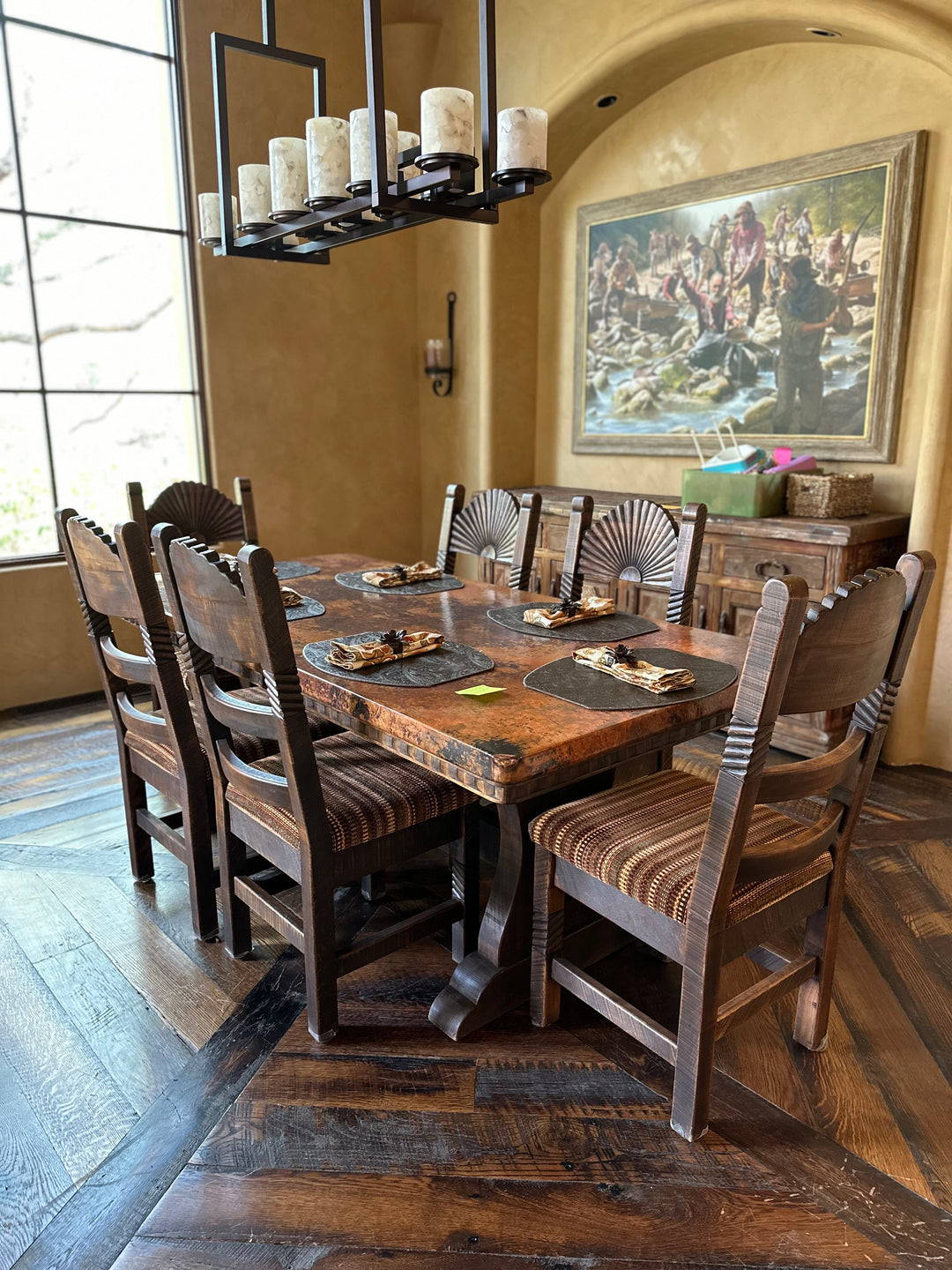 Southwest Custom Copper Top Table and Chairs