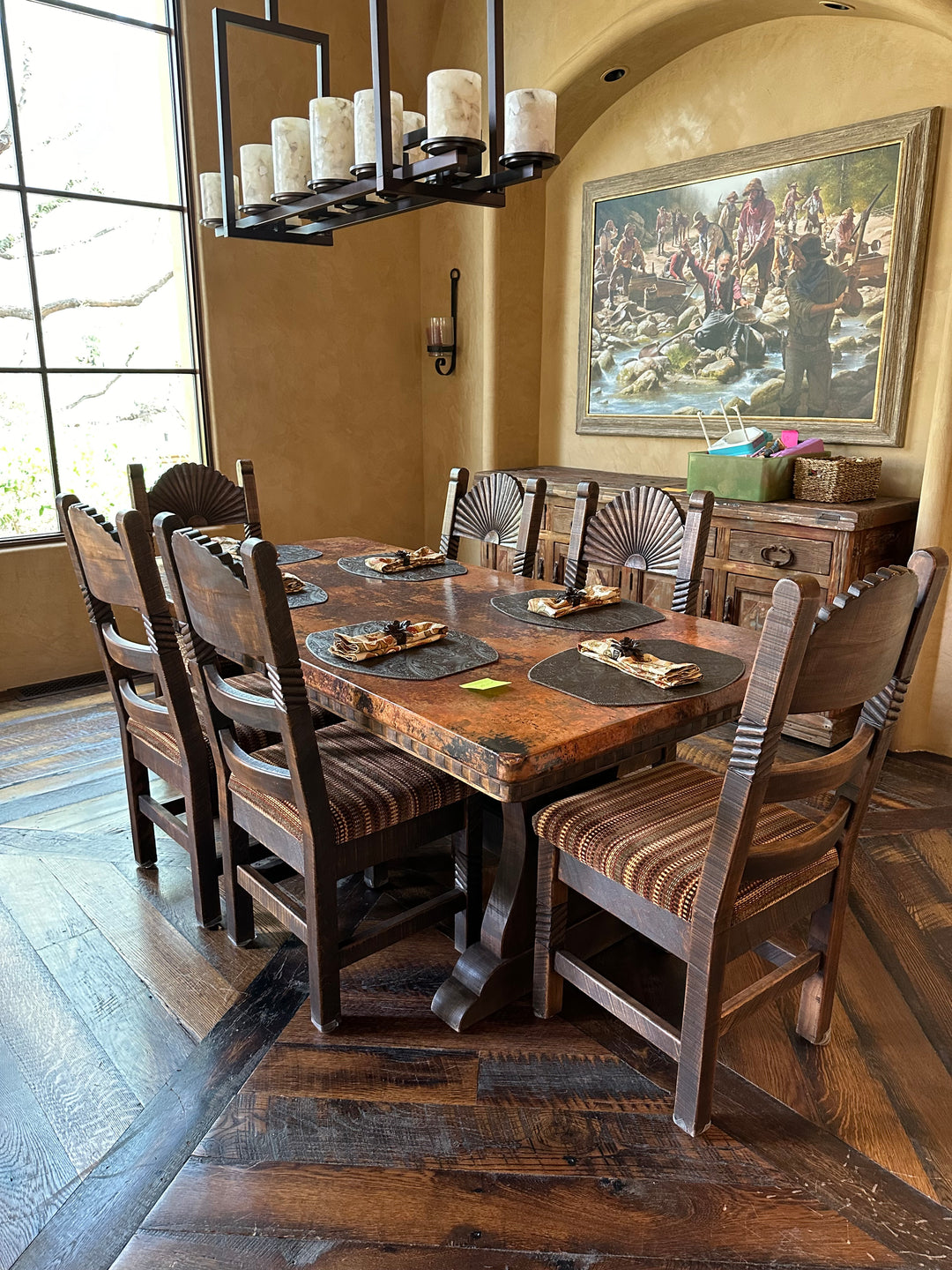 Southwest Custom Copper Top Table and Chairs