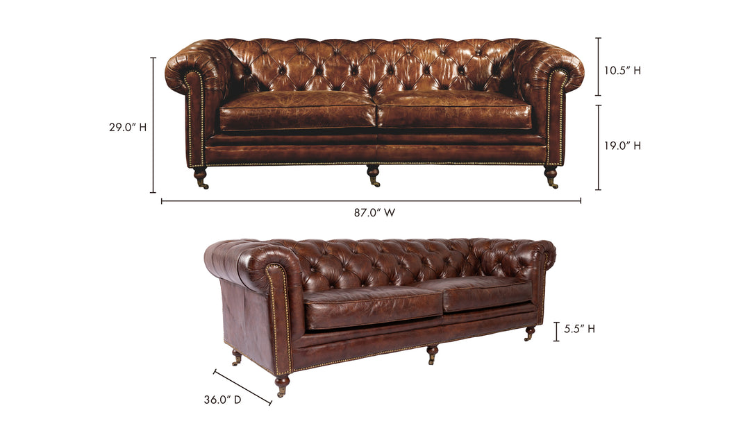 Birmingham Sofa Brown Leather