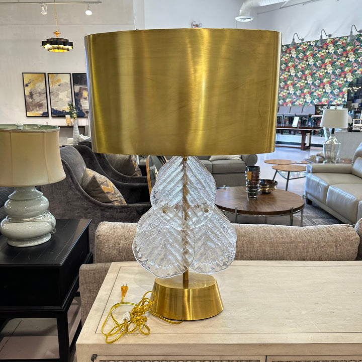 Global Views Murano Leaf Brass Table Lamps