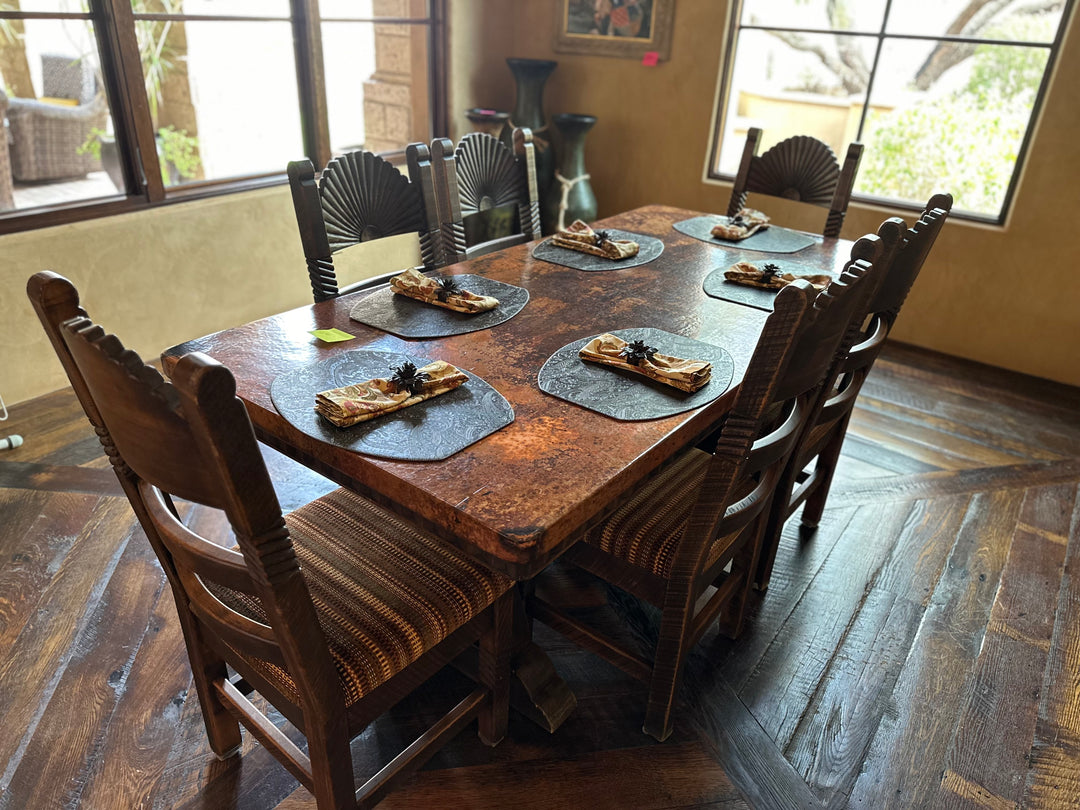 Southwest Custom Copper Top Table and Chairs