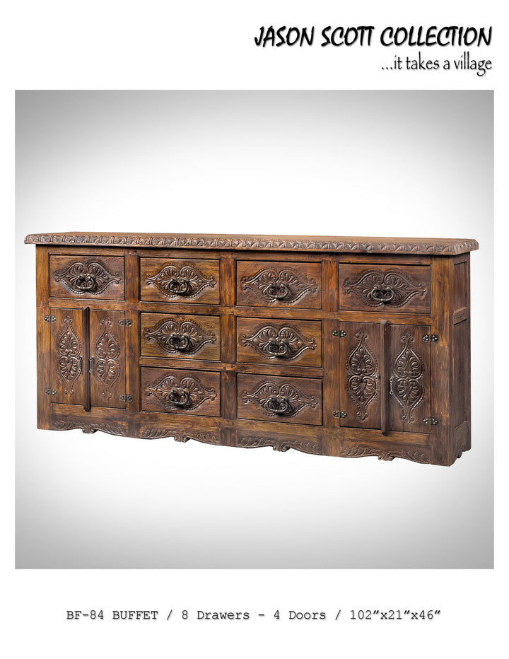 Jason Scott 8 Drawer Carved Dresser