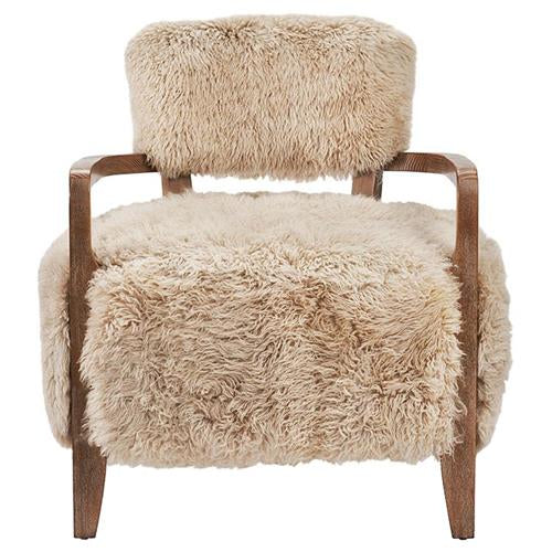 Interlude Home Royce Sheepskin Armchair New