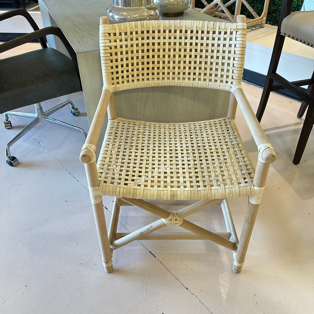 Lacor Woven Leather and Bamboo Dining Chairs