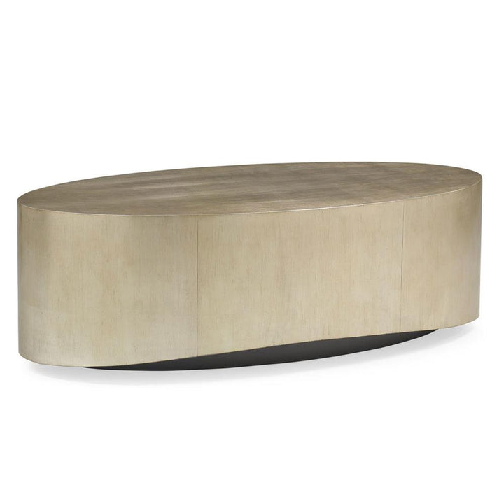 Caracole Come Oval Here Gold Leaf Coffee Table