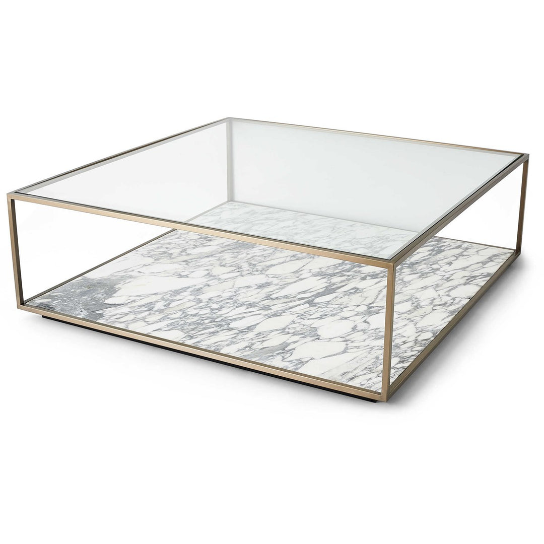 FLOATING PLANE COCKTAIL TABLE - MARBLE/BRASS